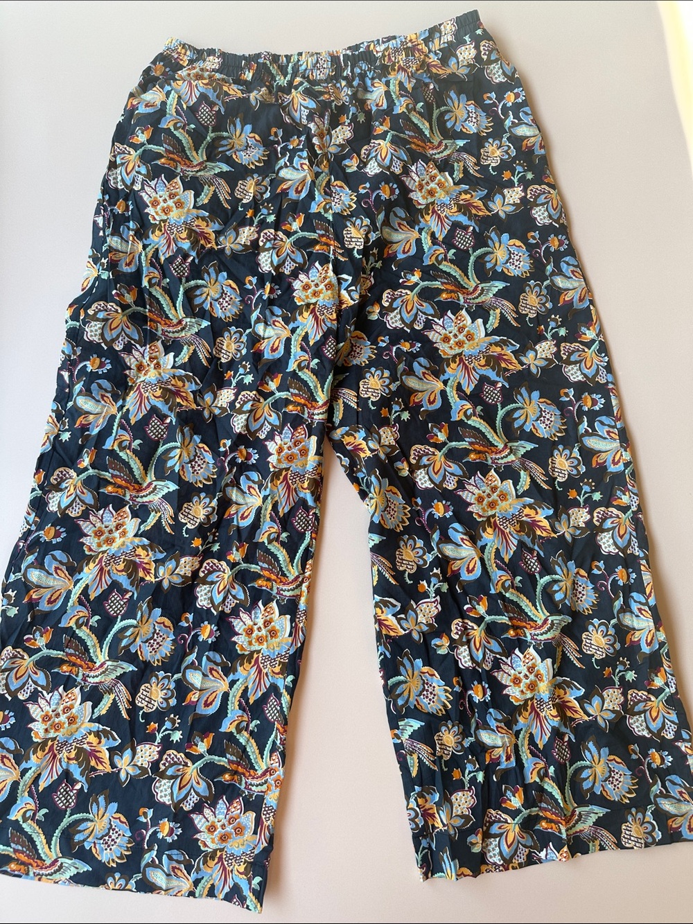 Samet Women’s Black Floral Wide-Leg Casual Pants - Ilana Kohn
